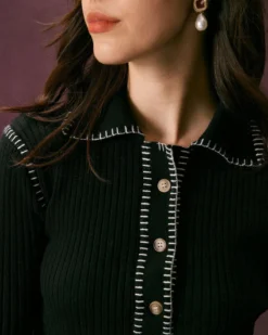 The Black Seam Colorblock Button Cardigan 10 The Black Seam Colorblock Button Cardigan -Deals Dress N Swimwear Store the collared seam colorblock cardigan tops c22omc 2fccea2e ef4f 4a50 925f 9167282f652a 813839