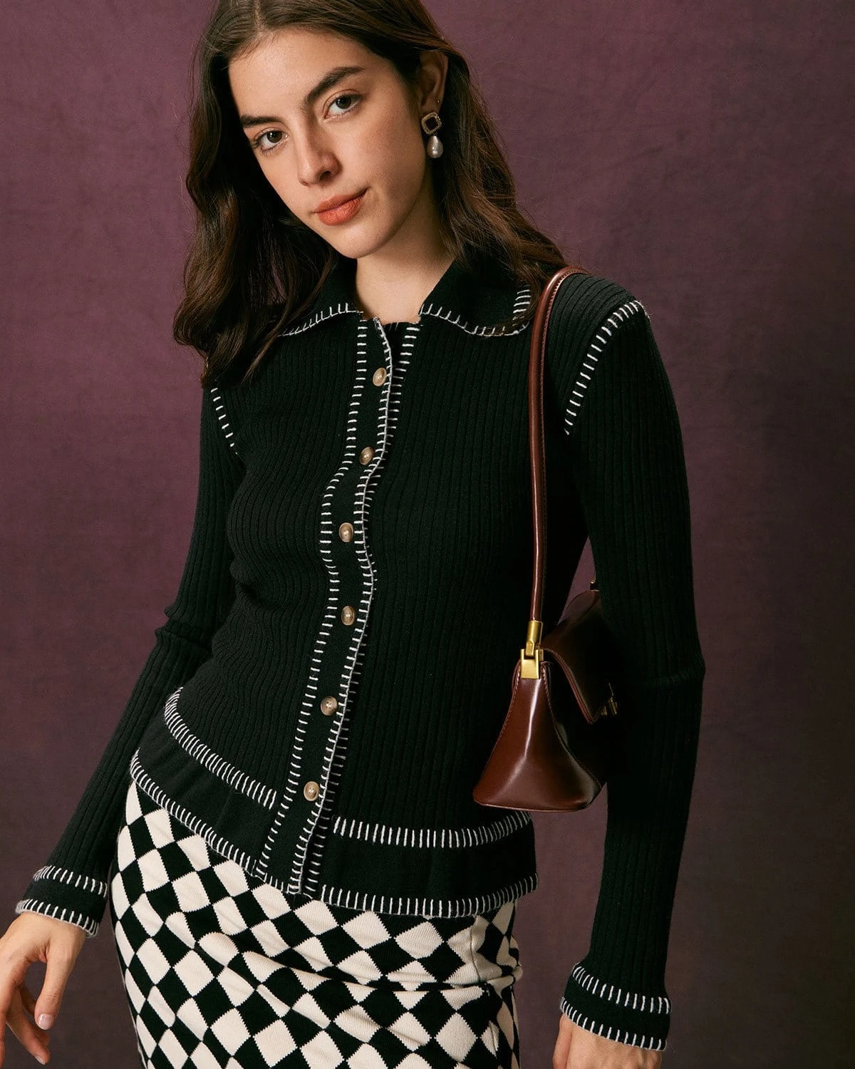 The Black Seam Colorblock Button Cardigan 4 The Black Seam Colorblock Button Cardigan - Image 4