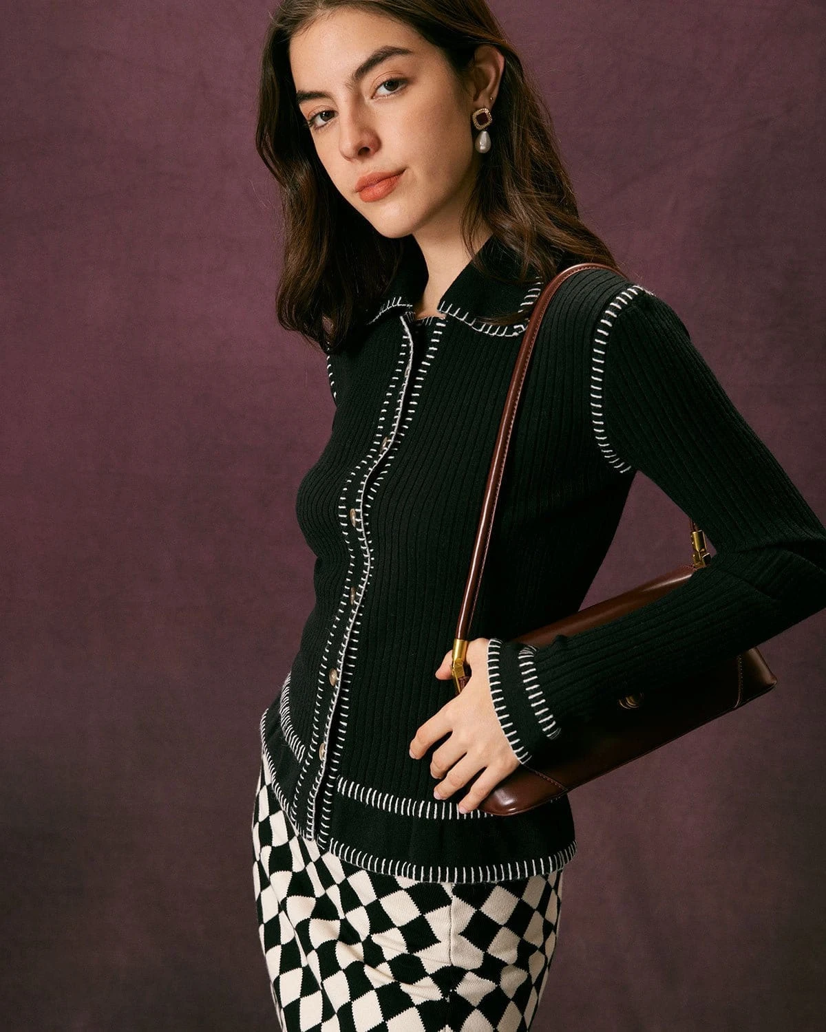 The Black Seam Colorblock Button Cardigan 2 The Black Seam Colorblock Button Cardigan - Image 2