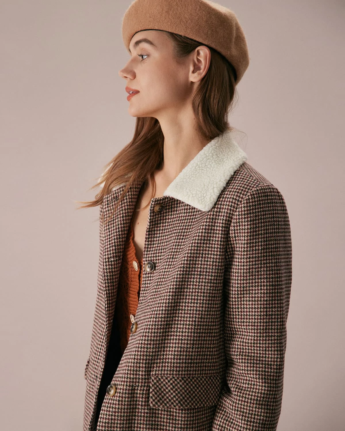 The Coffee Lapel Teddy Houndstooth Jacket 4 The Coffee Lapel Teddy Houndstooth Jacket - Image 4