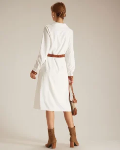The White Colorblock Belted Shirt Midi Dress 10 The White Colorblock Belted Shirt Midi Dress -Deals Dress N Swimwear Store the colorblock belted shirt dress dresses vdm2ut