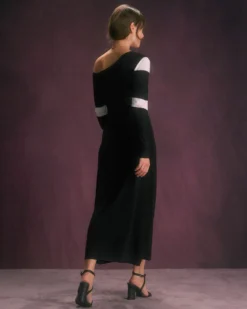 The Colorblock One Shoulder Knit Midi Dress -Deals Dress N Swimwear Store the colorblock one shoulder slit knit dress dresses cwjgis