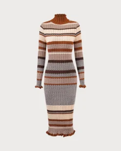 The Multi Colorblock Striped Knit Midi Dress 14 The Multi Colorblock Striped Knit Midi Dress -Deals Dress N Swimwear Store the colorblock striped knitted dress dresses omddri