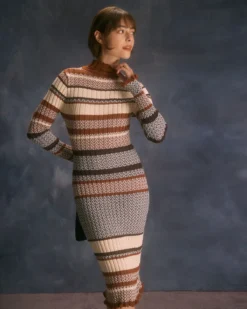 The Multi Colorblock Striped Knit Midi Dress 10 The Multi Colorblock Striped Knit Midi Dress -Deals Dress N Swimwear Store the colorblock striped knitted dress dresses xbxznf