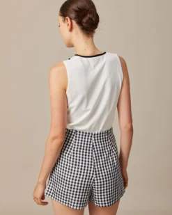 The White Contrast Pointelle Knit Tank Top -Deals Dress N Swimwear Store the contrast knit tank top tops hlzqdg 196641