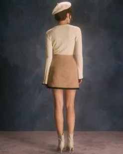 The Apricot Contrast Trim Pointelle Knit Top -Deals Dress N Swimwear Store the contrast trim knitted top tops b4dwpl