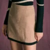 The Khaki High Waisted Contrast Mini Skirt