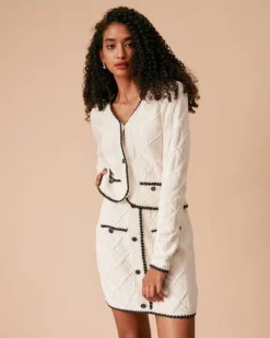 The High Waisted Contrast Trim Argyle Knit Skirt -Deals Dress N Swimwear Store the contrast trim skirt bottoms r8vqco