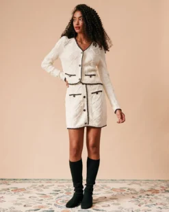 The High Waisted Contrast Trim Argyle Knit Skirt -Deals Dress N Swimwear Store the contrast trim skirt bottoms ujijq4