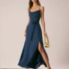 The Navy Cowl Neck Cutout Back Maxi Dress