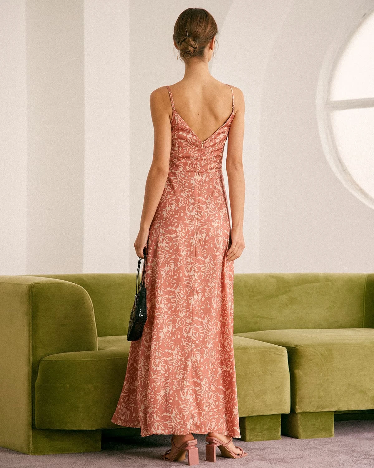 The Light Orange Cowl Neck Floral Maxi Dress 6 The Light Orange Cowl Neck Floral Maxi Dress - Image 6