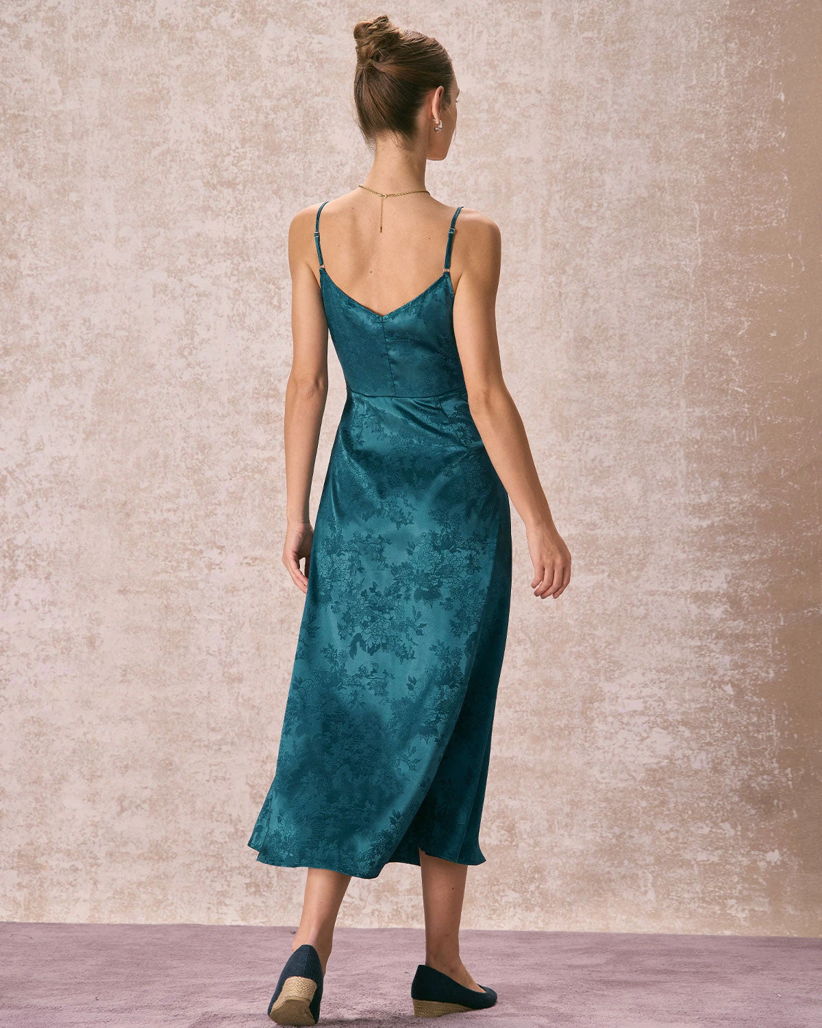 The Navy Cowl Neck Jacquard Maxi Dress 6 The Navy Cowl Neck Jacquard Maxi Dress - Image 6