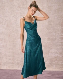 The Navy Cowl Neck Jacquard Maxi Dress 8 The Navy Cowl Neck Jacquard Maxi Dress -Deals Dress N Swimwear Store the cowl neck jacquard dress dresses pmfzos