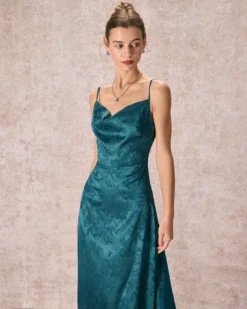 The Navy Cowl Neck Jacquard Maxi Dress 9 The Navy Cowl Neck Jacquard Maxi Dress -Deals Dress N Swimwear Store the cowl neck jacquard dress dresses yqs5u6