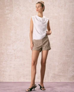 The White Cowl Neck Hollow Out Blouse -Deals Dress N Swimwear Store the cowl neck sleeveless blouse tops arqxfc