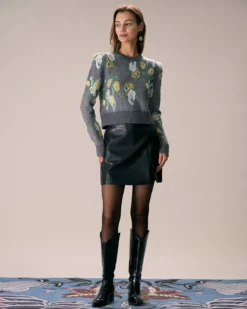 The Grey Crew Neck Floral Printed Knit Top 8 The Grey Crew Neck Floral Printed Knit Top -Deals Dress N Swimwear Store the crew neck printed top tops 36uovu