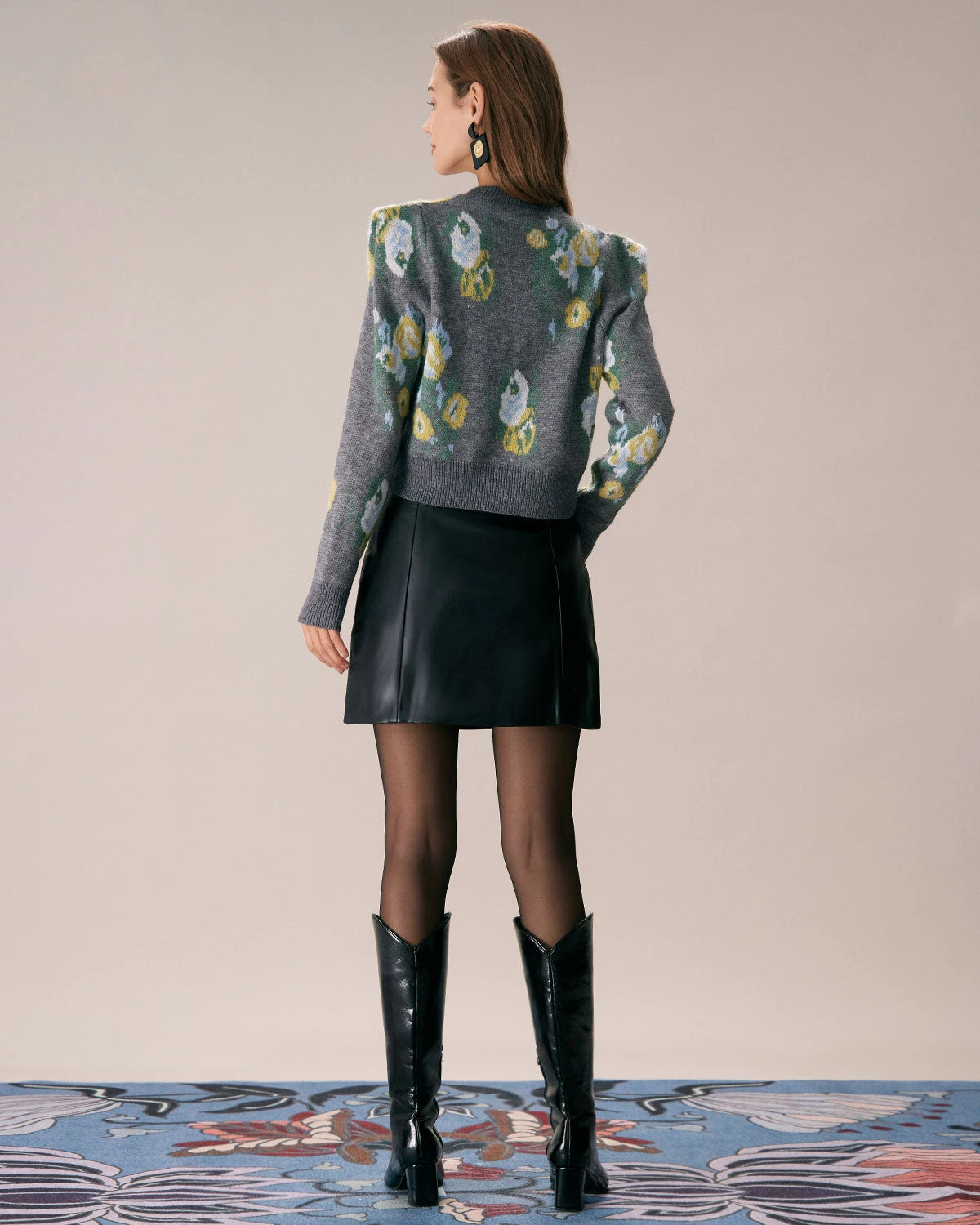 The Grey Crew Neck Floral Printed Knit Top 6 The Grey Crew Neck Floral Printed Knit Top - Image 6