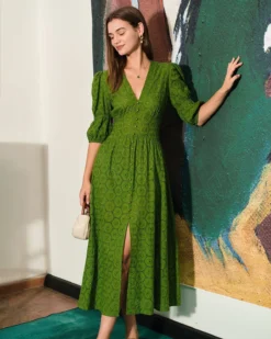 The Puff Sleeve Cutout Slit Maxi Dress 11 The Puff Sleeve Cutout Slit Maxi Dress -Deals Dress N Swimwear Store the cutout split maxi dress dresses idpcp3 849082