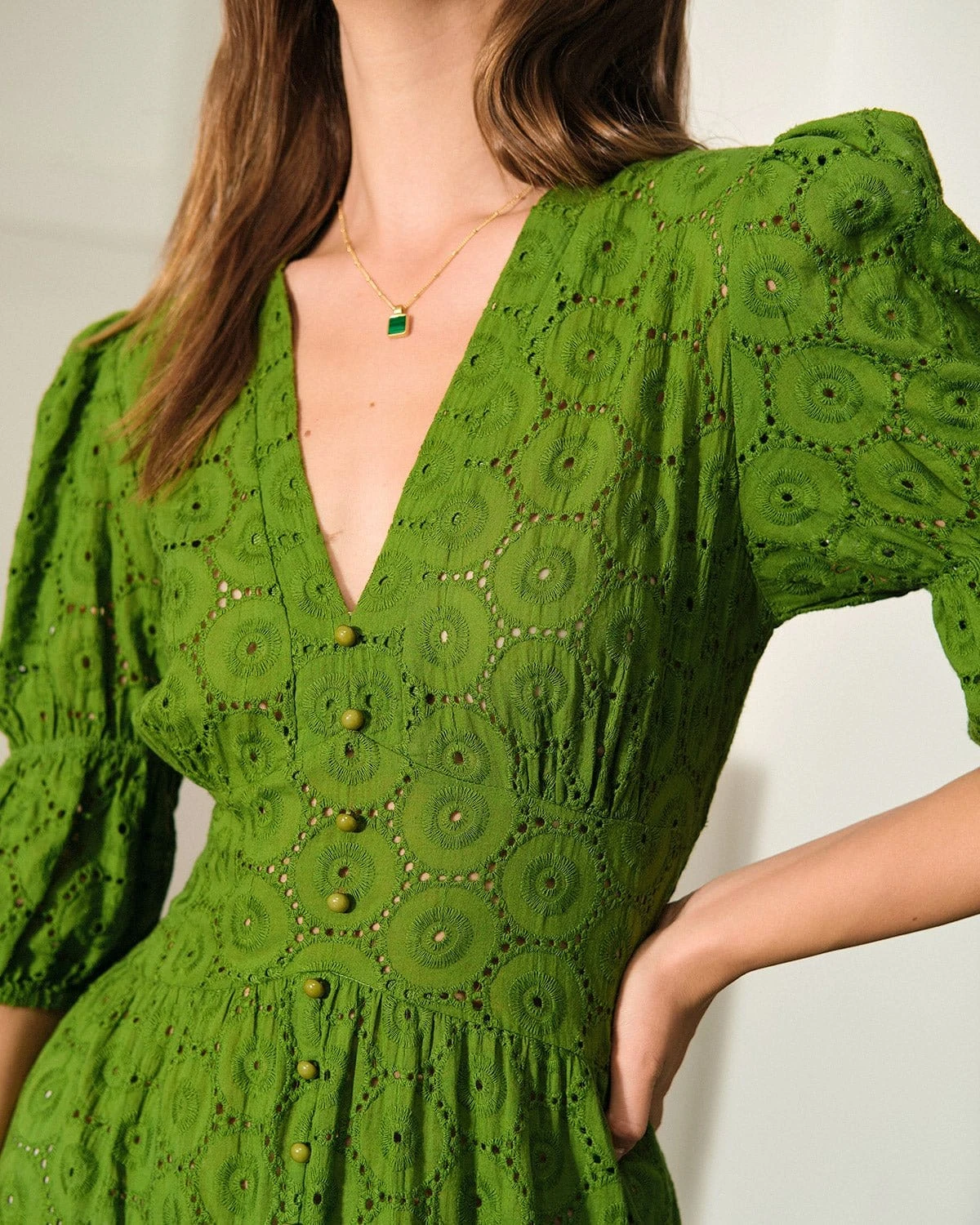 The Puff Sleeve Cutout Slit Maxi Dress 2 The Puff Sleeve Cutout Slit Maxi Dress - Image 2