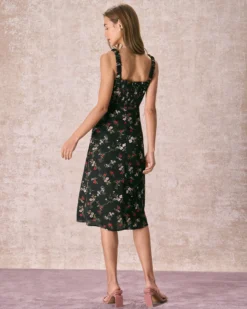 The Black Elasticized Straps Floral Midi Dress 13 The Black Elasticized Straps Floral Midi Dress -Deals Dress N Swimwear Store the elasticized shoulder straps floral dress dresses 9fmskg