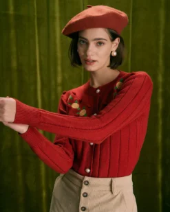 The Brick Red Floral Embroidered Cardigan -Deals Dress N Swimwear Store the floral embroidered wool cardigan tops gv6lby 87402ac7 40a9 4001 bef3 51658b7d9723