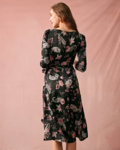 The Floral Ruched Long Sleeve Midi Dress 9 The Floral Ruched Long Sleeve Midi Dress -Deals Dress N Swimwear Store the floral ruched midi dress dresses chcvqm