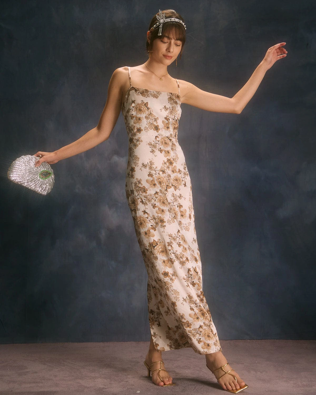 The Apricot Floral Slit Maxi Dress 4 The Apricot Floral Slit Maxi Dress - Image 4