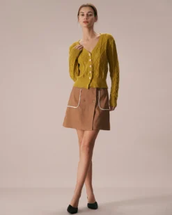 The Ginger V Neck Argyle Ribbed Cardigan 9 The Ginger V Neck Argyle Ribbed Cardigan -Deals Dress N Swimwear Store the ginger v neck argyle cardigan tops lxorwb