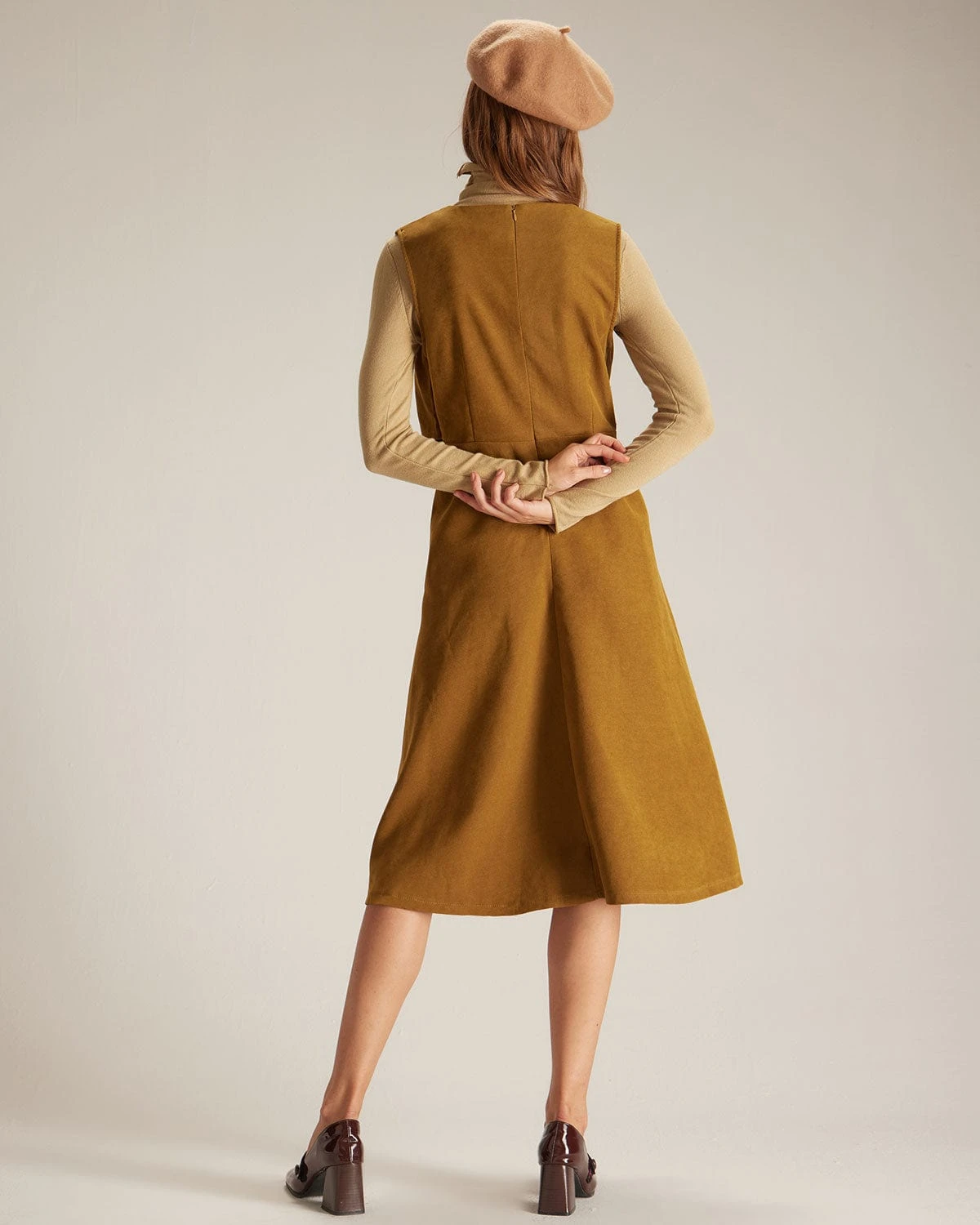 The Ginger V Neck Button Up Vest Midi Dress 6 The Ginger V Neck Button Up Vest Midi Dress - Image 6