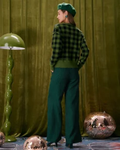 The Green Crew Neck Plaid Button Cardigan -Deals Dress N Swimwear Store the green crew neck plaid button cardigan tops pprce9