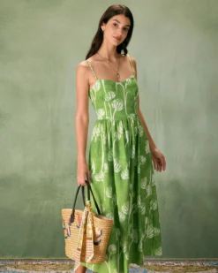 The Green Floral Ruched Slip Midi Dress 10 The Green Floral Ruched Slip Midi Dress -Deals Dress N Swimwear Store the green floral ruched midi dress dresses dsuig9