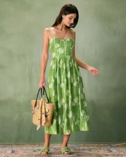The Green Floral Ruched Slip Midi Dress 12 The Green Floral Ruched Slip Midi Dress -Deals Dress N Swimwear Store the green floral ruched midi dress dresses umme9k