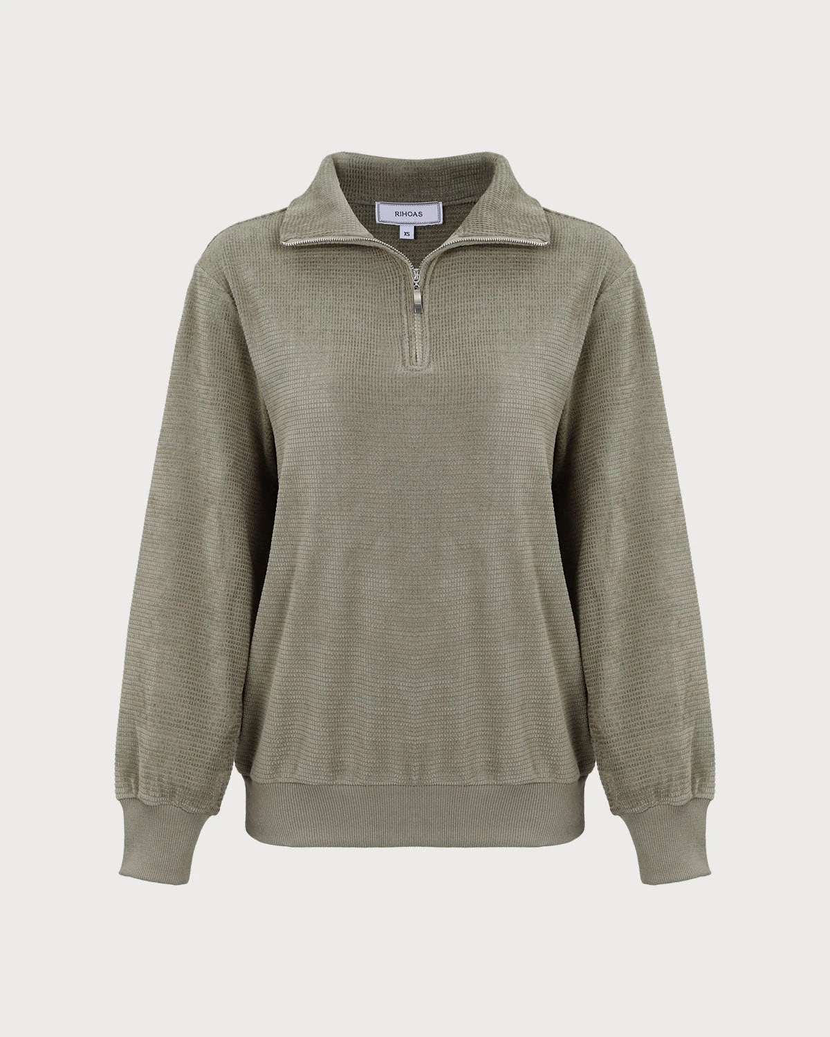 The Green Half Zip Drop Shoulder Sweatshirt 7 The Green Half Zip Drop Shoulder Sweatshirt - Image 7