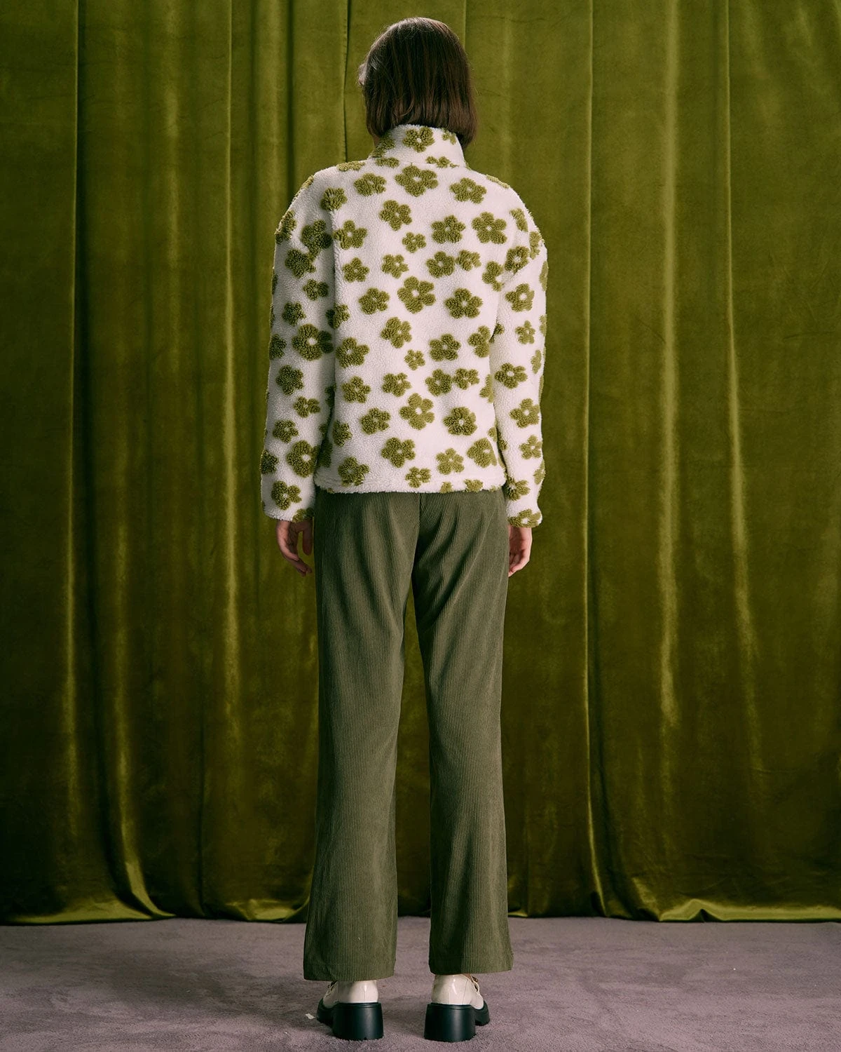 The Green Floral Half Zip Fleece Sweatshirt 6 The Green Floral Half Zip Fleece Sweatshirt - Image 6