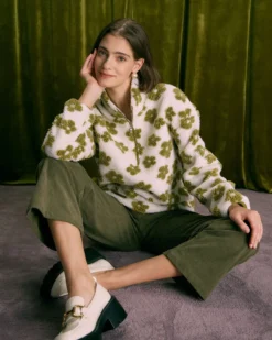 The Green Floral Half Zip Fleece Sweatshirt 10 The Green Floral Half Zip Fleece Sweatshirt -Deals Dress N Swimwear Store the green half zip fleece sweatshirt tops wiqkpu