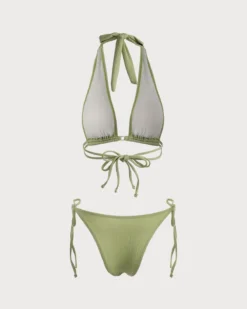 The Green Halter Tie Back Bikini Set -Deals Dress N Swimwear Store the green halter tie back bikini set bikinis eqdfw5 467335