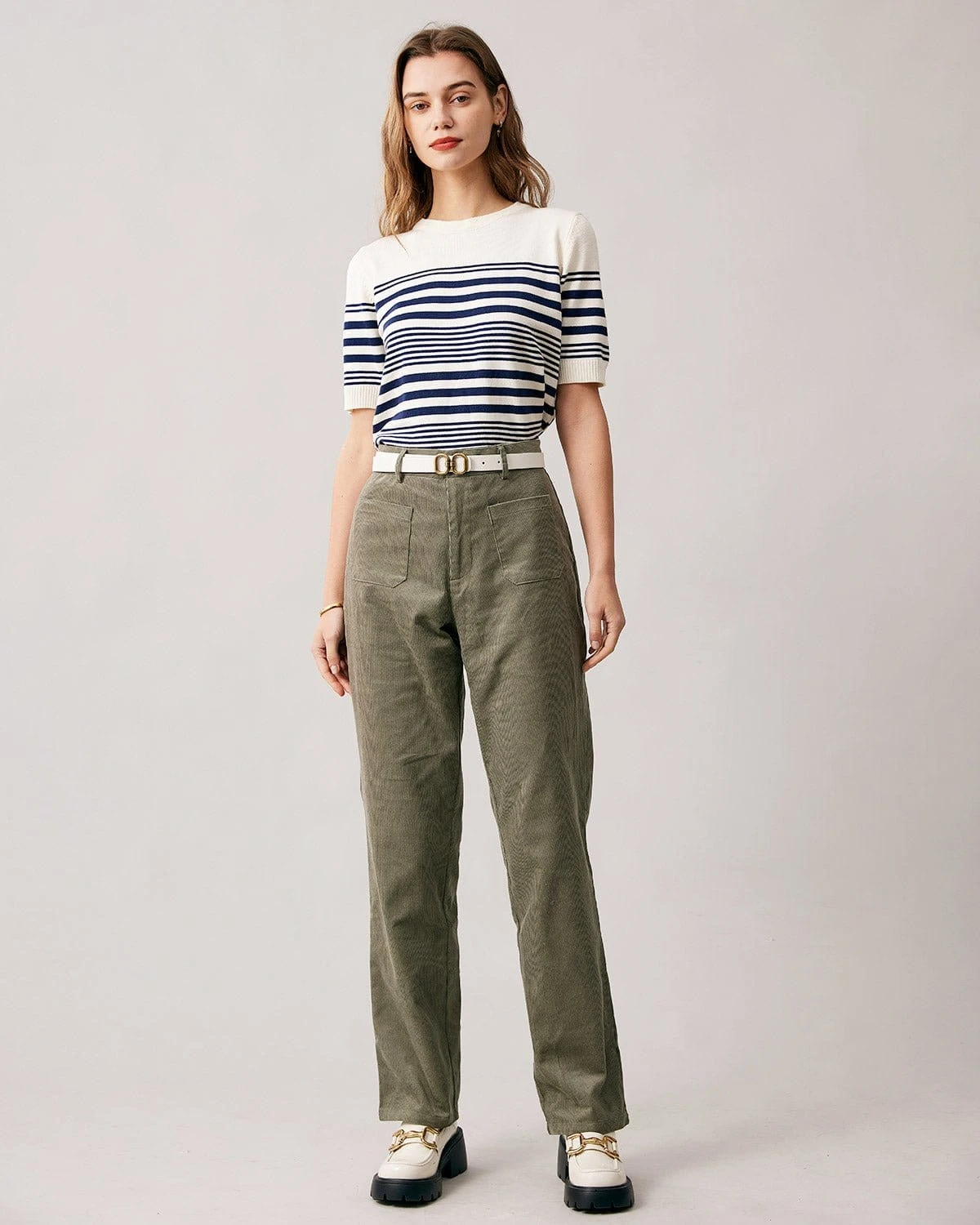 The Green High Waisted Corduroy Pants 3 The Green High Waisted Corduroy Pants - Image 3