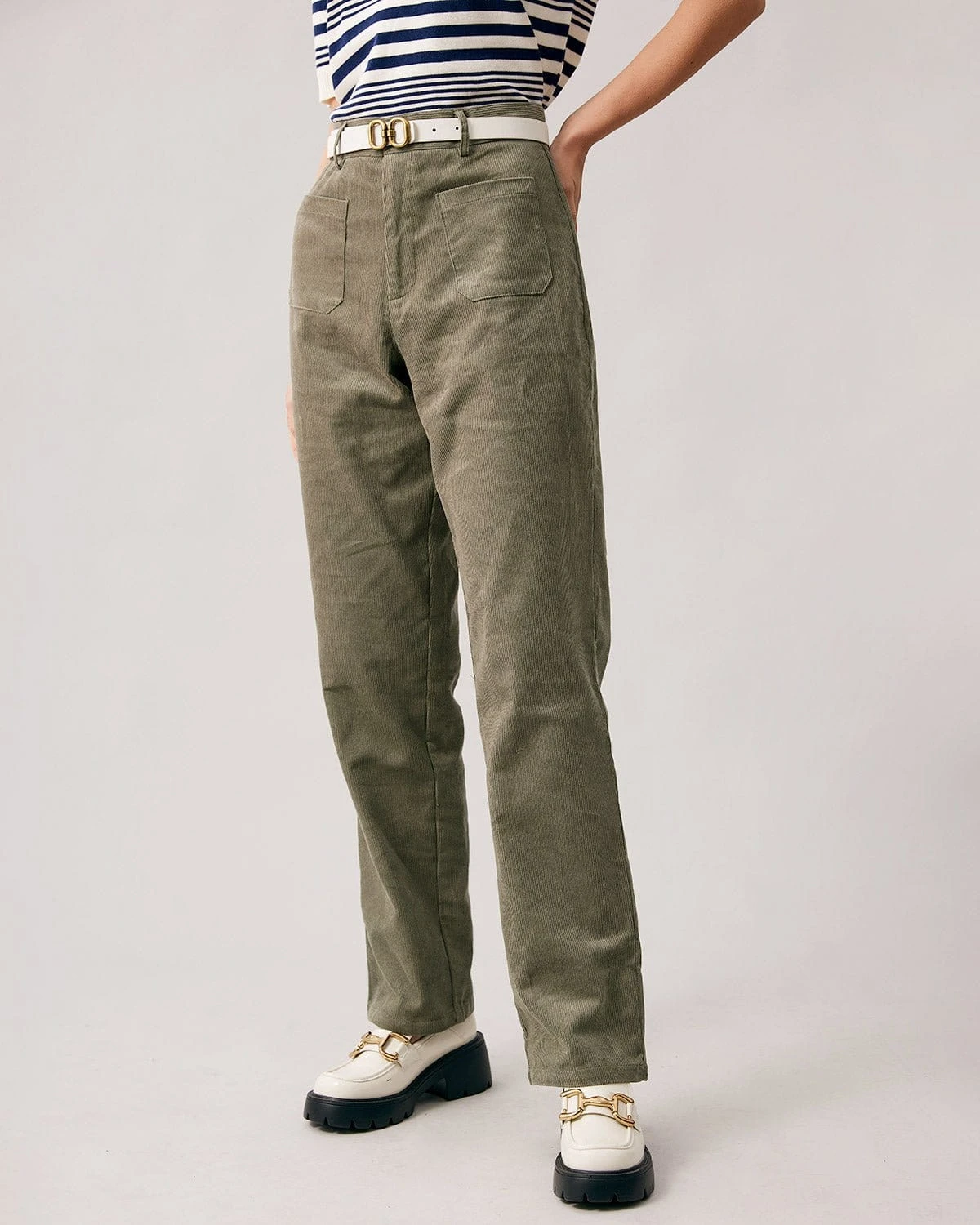 The Green High Waisted Corduroy Pants 1 The Green High Waisted Corduroy Pants