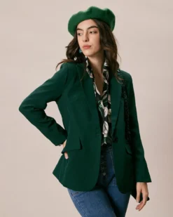 The Green Lapel Collar Single Button Blazer -Deals Dress N Swimwear Store the green lapel single button blazer outerwear f6yf81 785558
