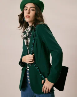 The Green Lapel Collar Single Button Blazer -Deals Dress N Swimwear Store the green lapel single button blazer outerwear oqrch1 203461