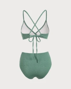 The Green Lurex Criss Cross Bikini Set -Deals Dress N Swimwear Store the green lurex criss cross bikini set bikinis pxu36w 527651
