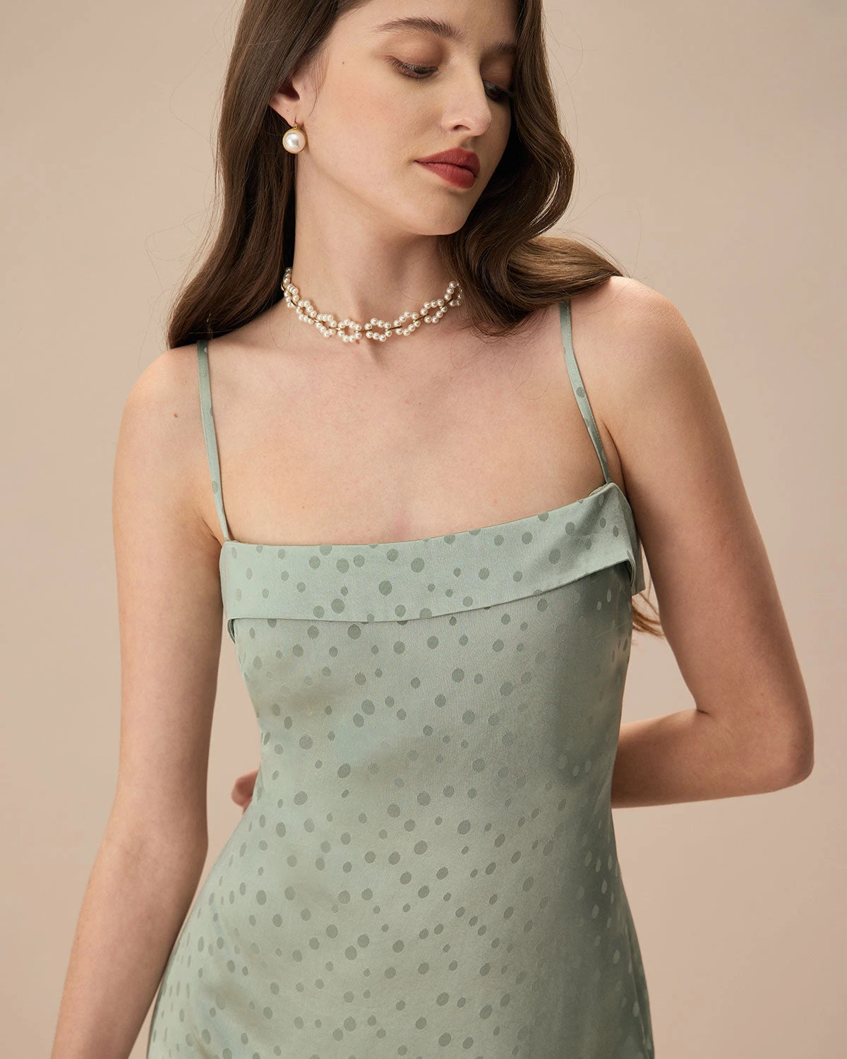 The Green Polka Dot Slip Mini Dress 3 The Green Polka Dot Slip Mini Dress - Image 3