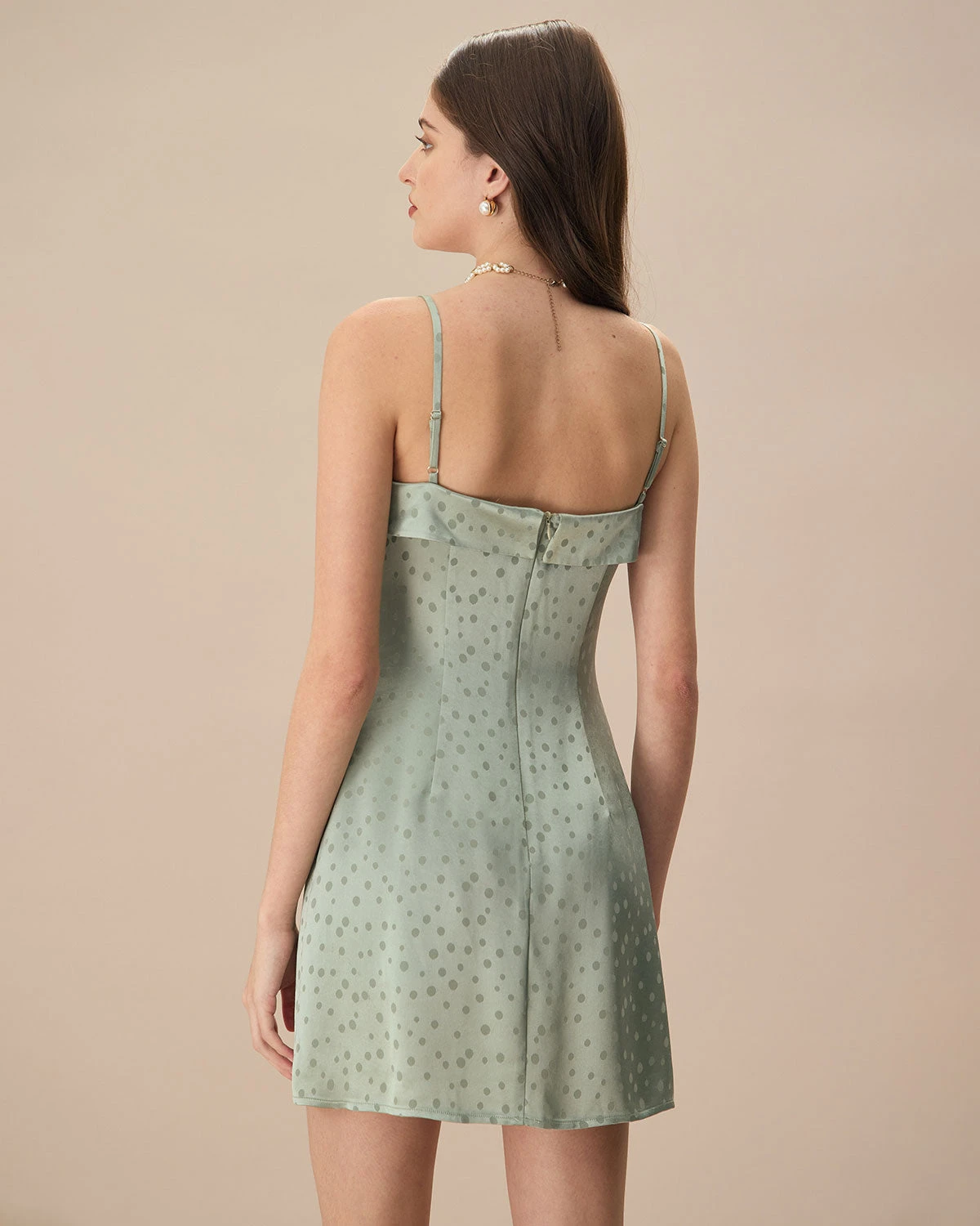 The Green Polka Dot Slip Mini Dress 5 The Green Polka Dot Slip Mini Dress - Image 5