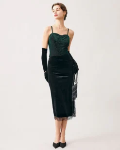 The Green Sweetheart Neck Velvet Crop Cami Top 8 The Green Sweetheart Neck Velvet Crop Cami Top -Deals Dress N Swimwear Store the green sparkly cami top tops mf2jxr 530614