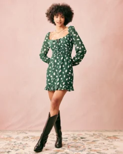 The Green Square Neck Long Sleeve Mini Dress 11 The Green Square Neck Long Sleeve Mini Dress -Deals Dress N Swimwear Store the green square neck dress dresses j72uvf 107431