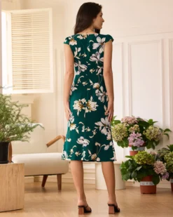 The Green Sweetheart Neck Cap Sleeve Floral Midi Dress 9 The Green Sweetheart Neck Cap Sleeve Floral Midi Dress -Deals Dress N Swimwear Store the green sweetheart neck floral midi dress dresses ewrpe1