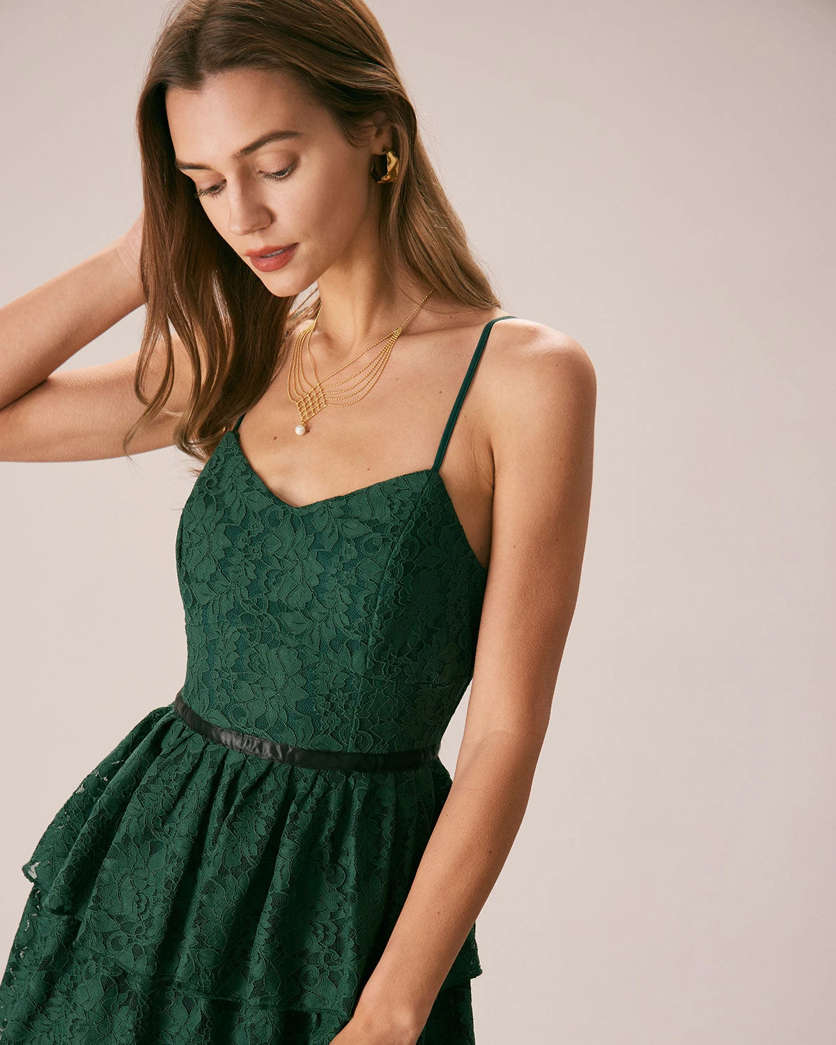 The Green Sweetheart Neck Lace Maxi Dress 5 The Green Sweetheart Neck Lace Maxi Dress - Image 5