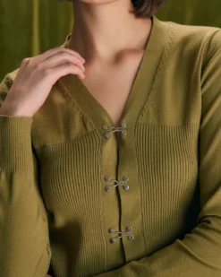 The Green V Neck Long Sleeve Knit Cardigan -Deals Dress N Swimwear Store the green v neck solid cardigan tops 6vah5t