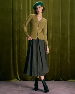 The Green V Neck Long Sleeve Knit Cardigan -Deals Dress N Swimwear Store the green v neck solid cardigan tops dvswmm