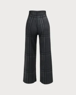 The Grey High Waisted Plaid Wide Leg Pants 13 The Grey High Waisted Plaid Wide Leg Pants -Deals Dress N Swimwear Store the grey high waisted plaid wide leg pants bottoms hbtczs
